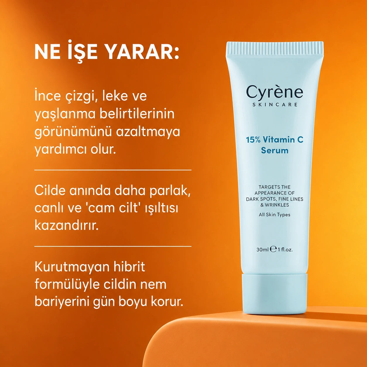 Cyrene %15 Vitamin C Stabilize Kompleks Krem-Serum